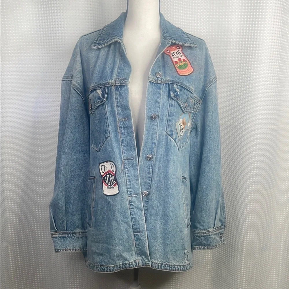Acne Studios Vase Graphic Appliqué Denim Jacket Grant Levy-Lucero Art-to-Wear OS - Picture 4 of 16